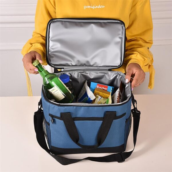 Geanta termoizolanta pentru picnic sau plaja, capacitate 16l, culoare Albastra - imagine 2