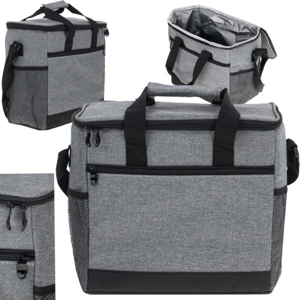 Geanta termoizolanta pentru picnic sau plaja, capacitate 16l, culoare Gri - imagine 5