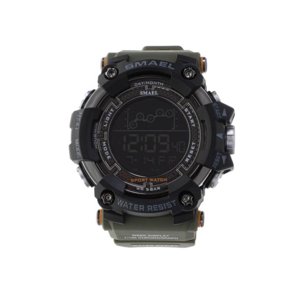 Ceas Militar pentru barbati, SMAEL, impermeabil, afisaj LED, culoare Verde - imagine 5
