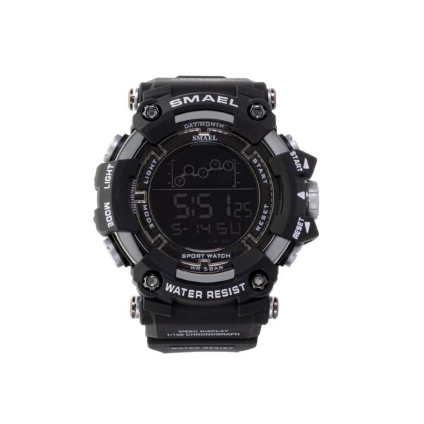 Ceas Militar pentru barbati, SMAEL, impermeabil, afisaj LED, culoare Negru - imagine 6