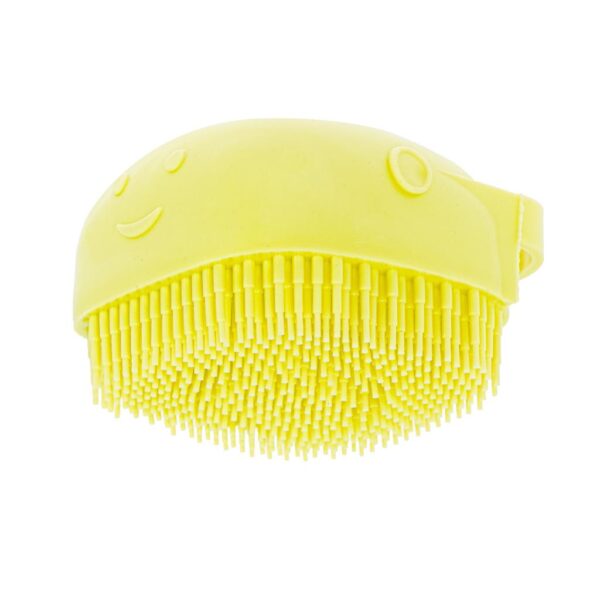 Perie din silicon cu dozator de sampon pentru spalare caini sau pisici, 7,5 x 7,5 cm, culoare galben - imagine 4