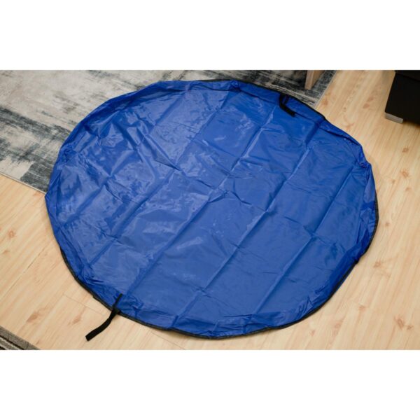 Covoras de joaca & Sac pentru jucarii, 2in1, culoare Albastra, diametru 150cm - imagine 4