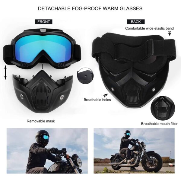 Masca de Protectie cu Ochelari Detasabili, cu destinatie Moto, ATV, SSV, QUAD - imagine 5