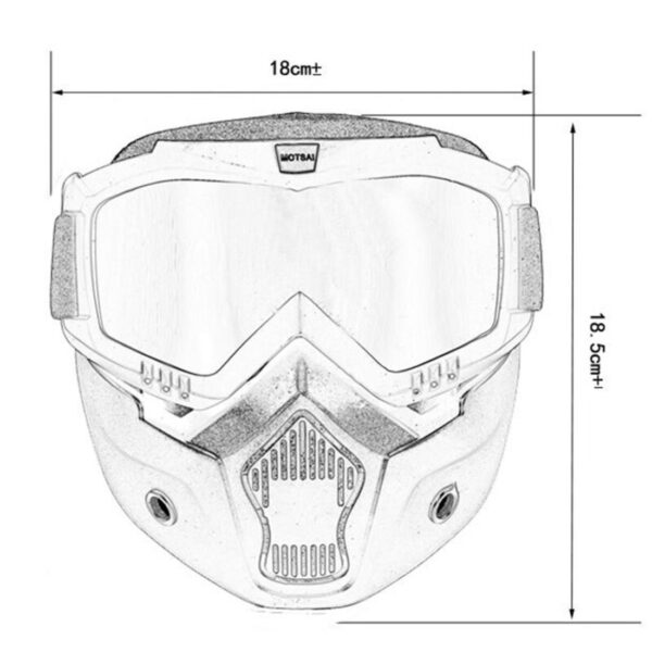 Masca de Protectie cu Ochelari Detasabili, cu destinatie Moto, ATV, SSV, QUAD - imagine 8