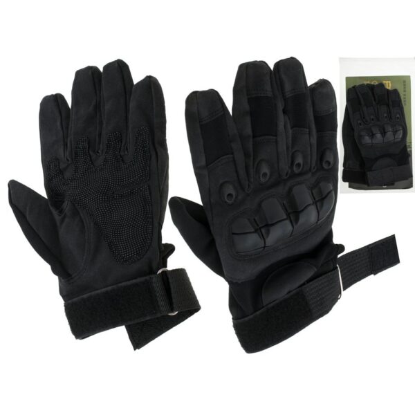 Manusi Tactice cu elemente de protectie, marime XL, cu destinatie Moto, ATV, SSV, QUAD, culoare Neagra - imagine 7