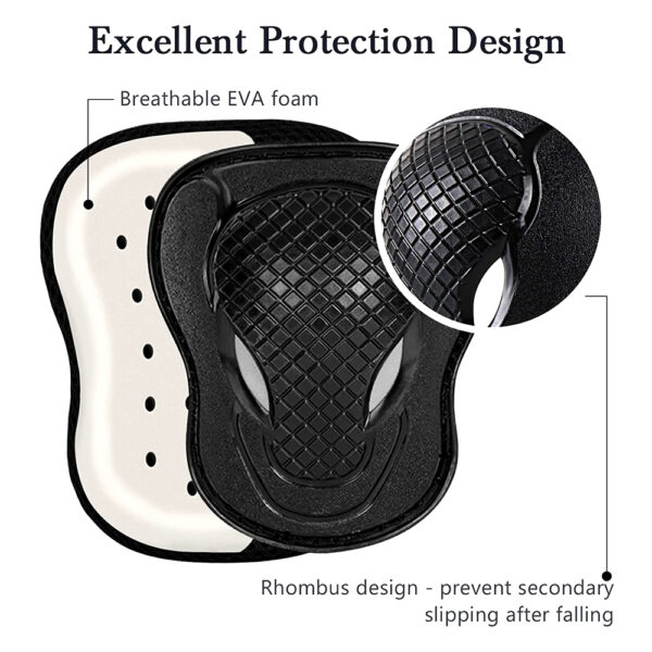 Set pentru copii, 6 x protectii pentru genunchi, coate si incheieturi (bicicleta, role, skateboard, patine) - imagine 5