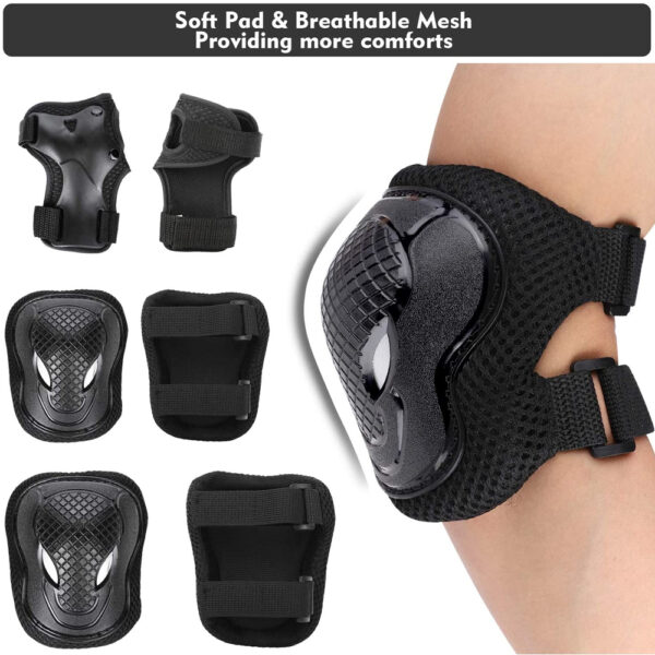 Set pentru copii, 6 x protectii pentru genunchi, coate si incheieturi (bicicleta, role, skateboard, patine) - imagine 8