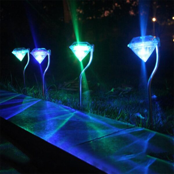 Lampa Solara estetica exterioara de gradina RGB LED tip "lampadar" - imagine 2