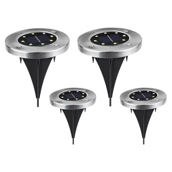Set 4 x Lampa Solara estetica exterioara de gradina, cu 8 LED-uri, cu suport scurt - imagine 5