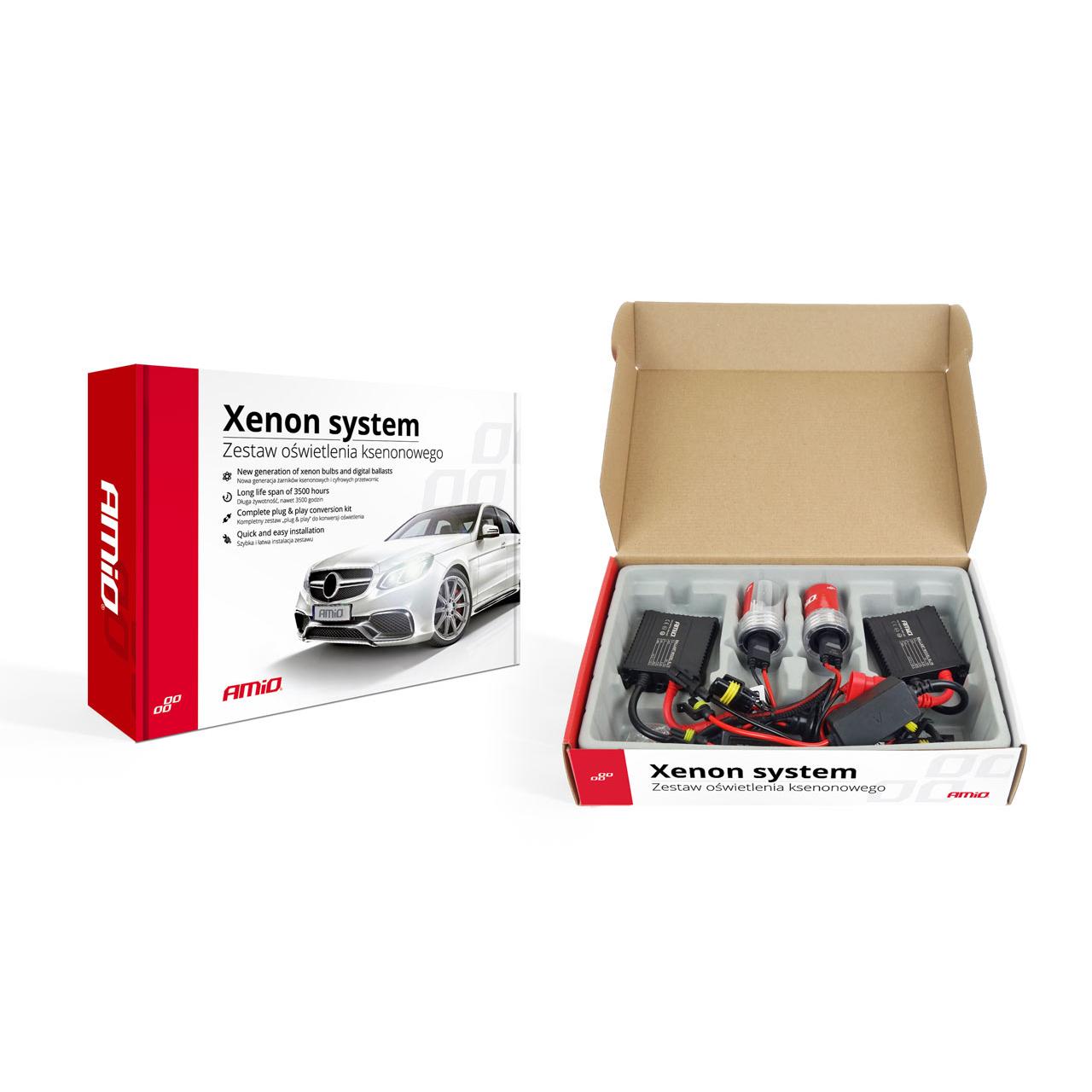 Kit XENON AC model SLIM, compatibil H4-3 BIXENON, 35W, 9-16V, 4300K, destinat competitiilor auto sau off-road - imagine 2
