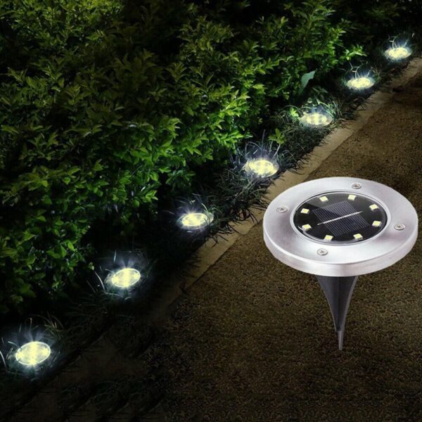 Set 4 x Lampa Solara estetica exterioara de gradina, cu 8 LED-uri, cu suport scurt - imagine 3