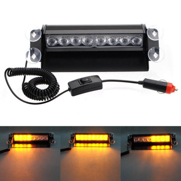 Lampa stroboscopica LED, montaj in parbriz, 8W, culoare Orange - imagine 2