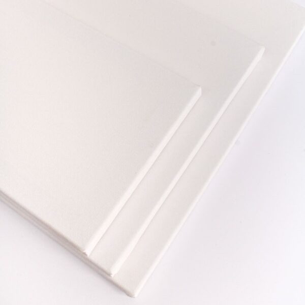 Set 3 sasiuri din lemn cu panza CANVAS pentru pictura, culoare Alb Mat, Marca AVEX - imagine 2