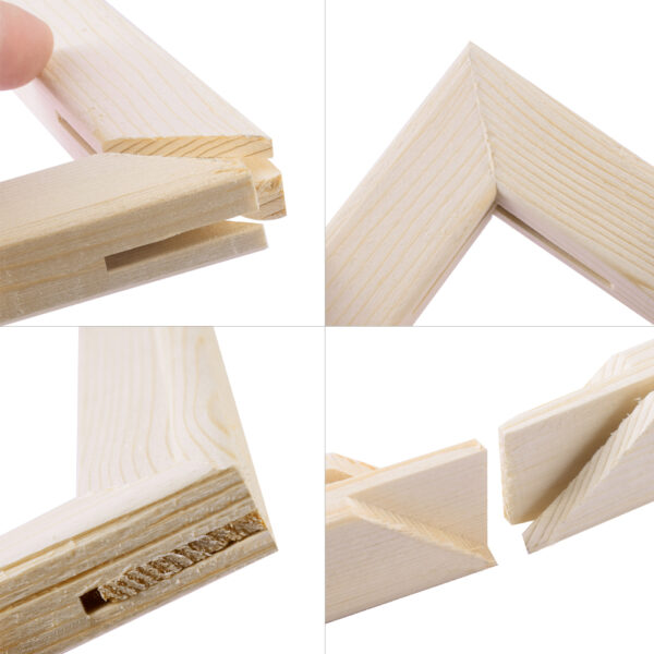 Set 3 sasiuri din lemn cu panza CANVAS pentru pictura, culoare Alb Mat, Marca AVEX - imagine 7