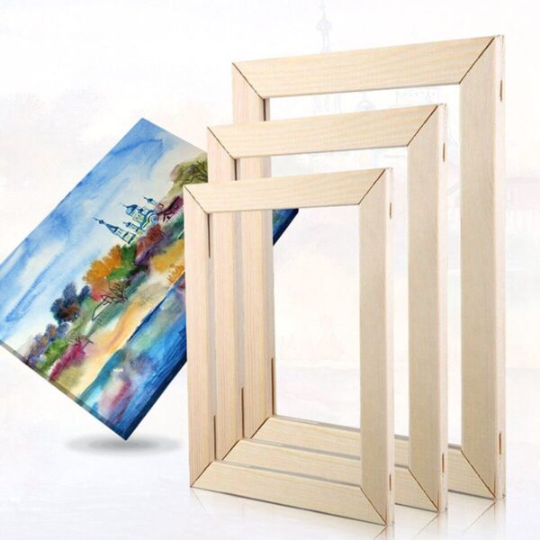Set 3 sasiuri din lemn cu panza CANVAS pentru pictura, culoare Alb Mat, Marca AVEX - imagine 6