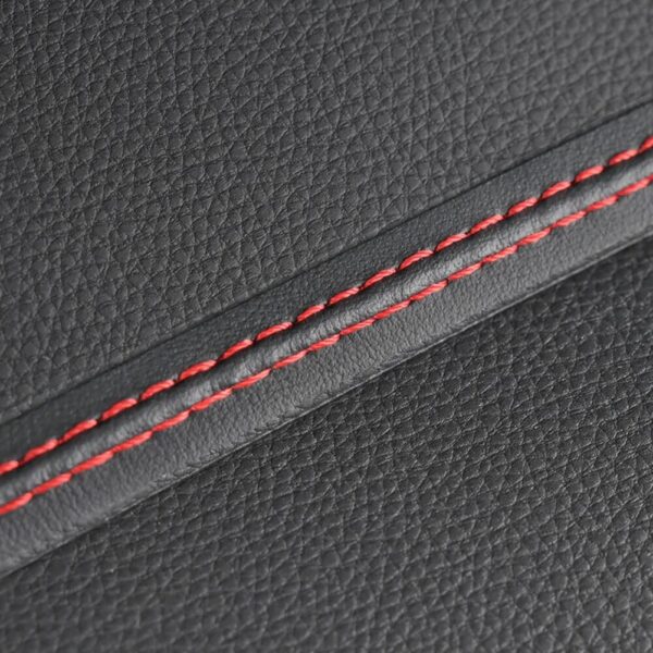 Banda decorativa pentru interiorul vehiculului, lungime 2m, din piele ecologica, culoare Neagra + cusatura Rosie - imagine 7