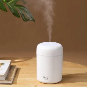 Umidificator - Difuzor Aromaterapie cu ultrasunete pentru casa sau masina, iluminare LED, carcasa culoare alba, AVX-AG354F